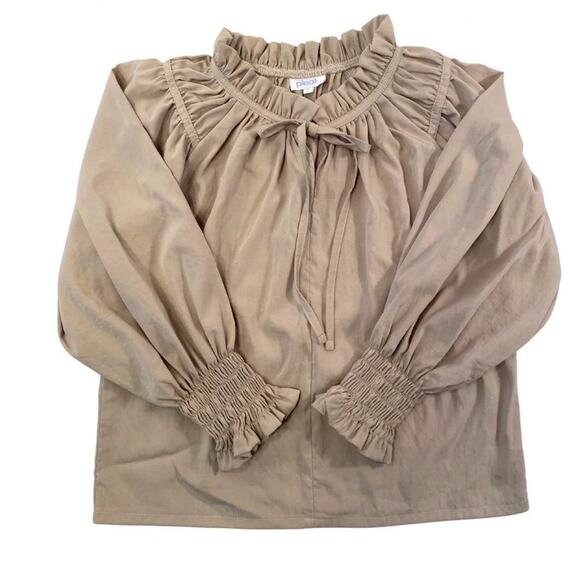 Pleat. Blair Blouse‎ Taupe size 14 - Picture 2 of 5